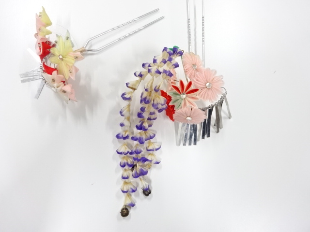 JAPANESE KIMONO / ANTIQUE HAIR ACCESSORY SET / TSUMAMI CRAFT